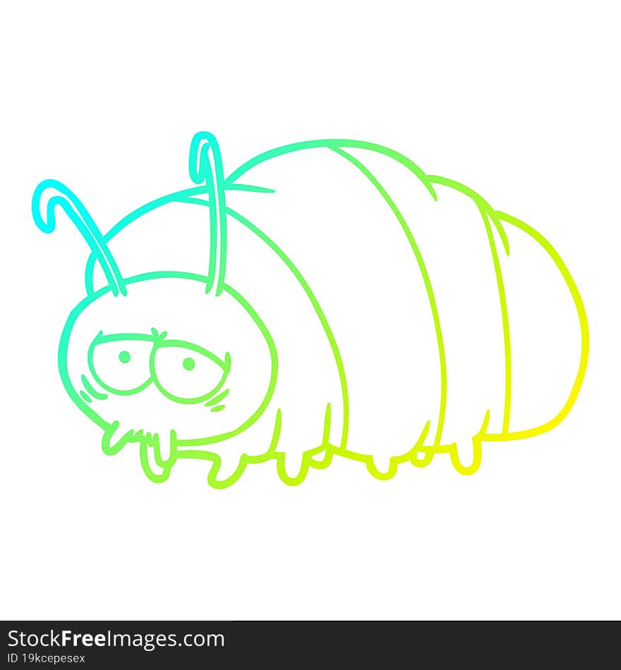 cold gradient line drawing cartoon bug