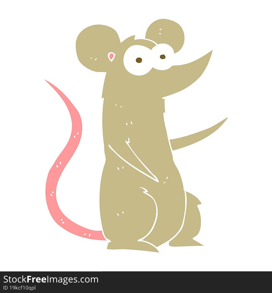 Flat Color Illustration Of A Cartoon Mouse