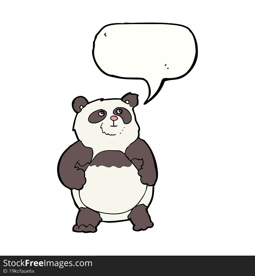 cartoon panda with speech bubble