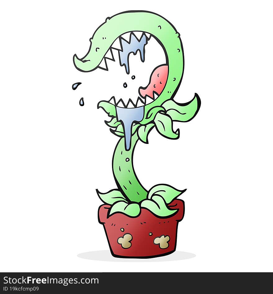 freehand drawn cartoon carnivorous plant