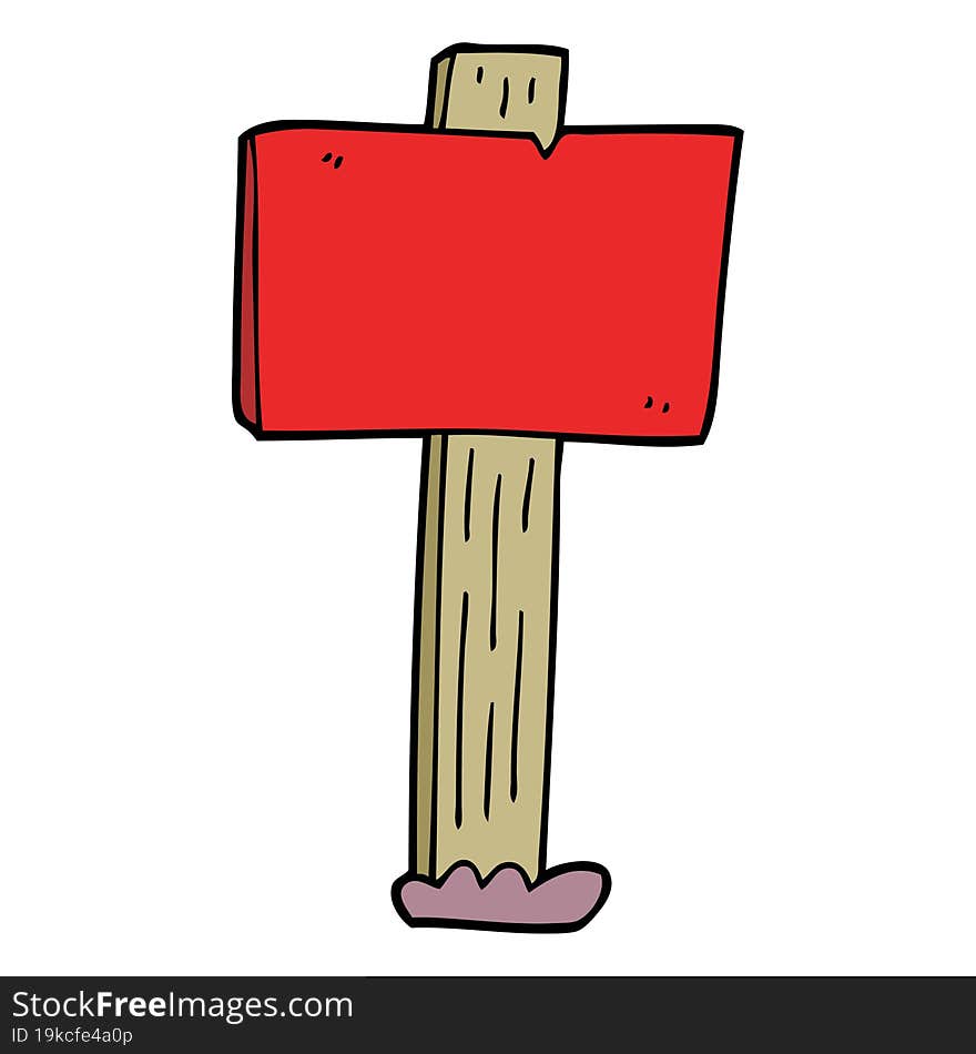 Cartoon Doodle Sign Post