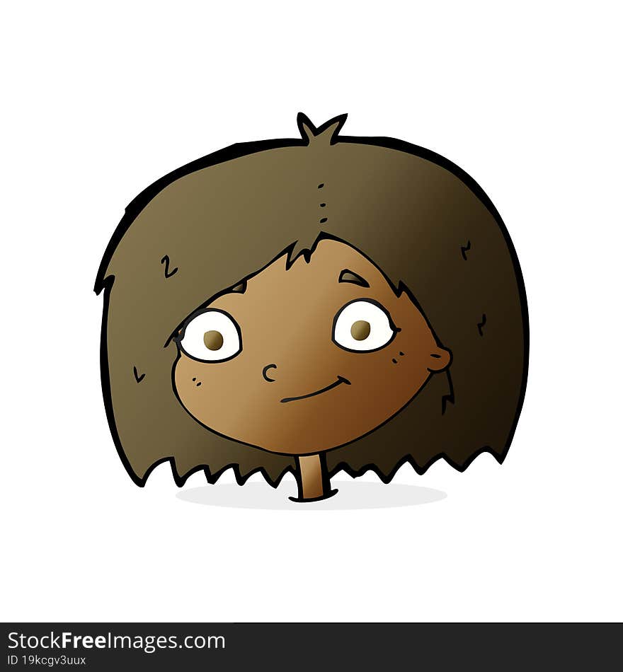 cartoon happy female face