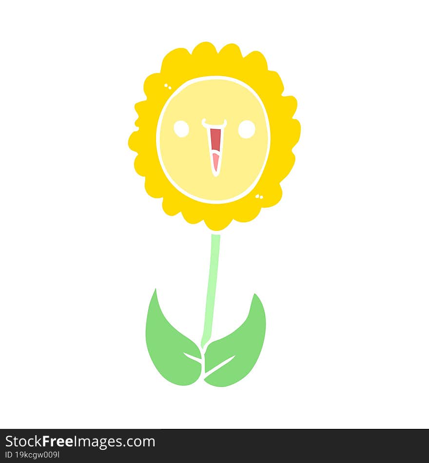 flat color style cartoon flower