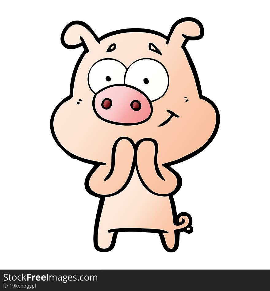 happy cartoon pig. happy cartoon pig