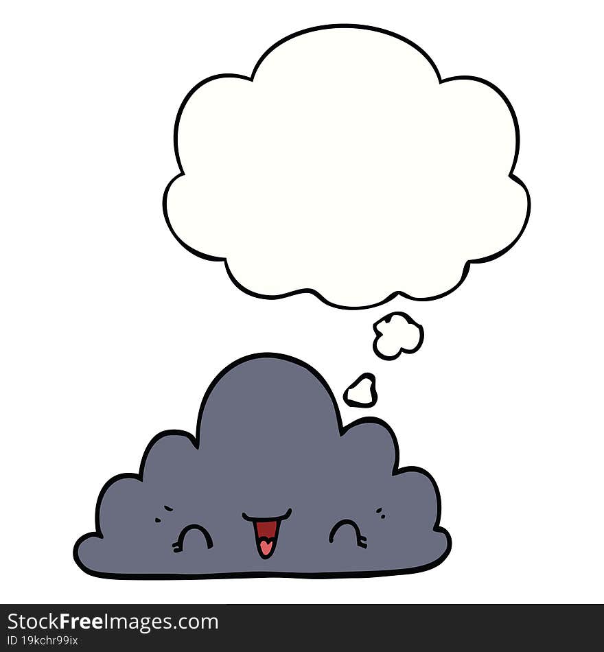 cute cartoon cloud and thought bubble
