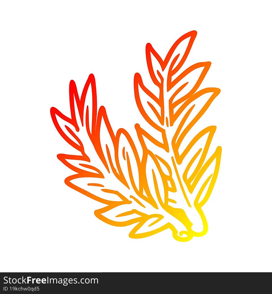 warm gradient line drawing Cartoon plant