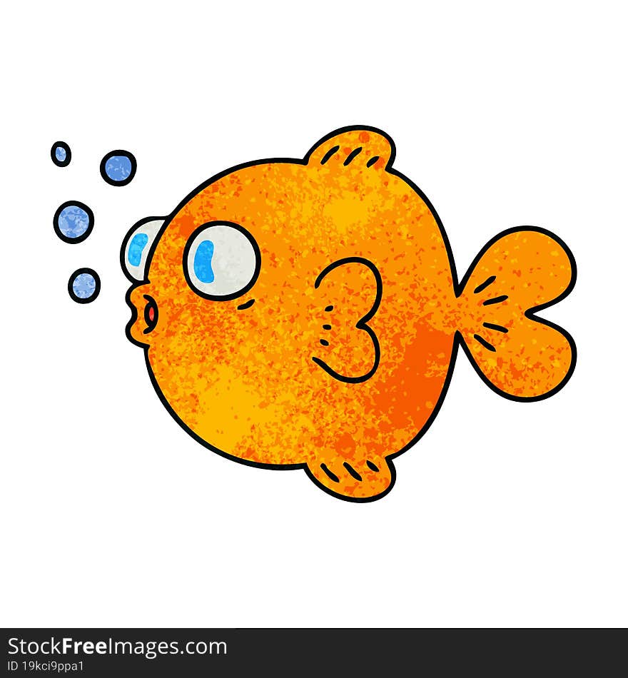 hand drawn quirky cartoon fish. hand drawn quirky cartoon fish