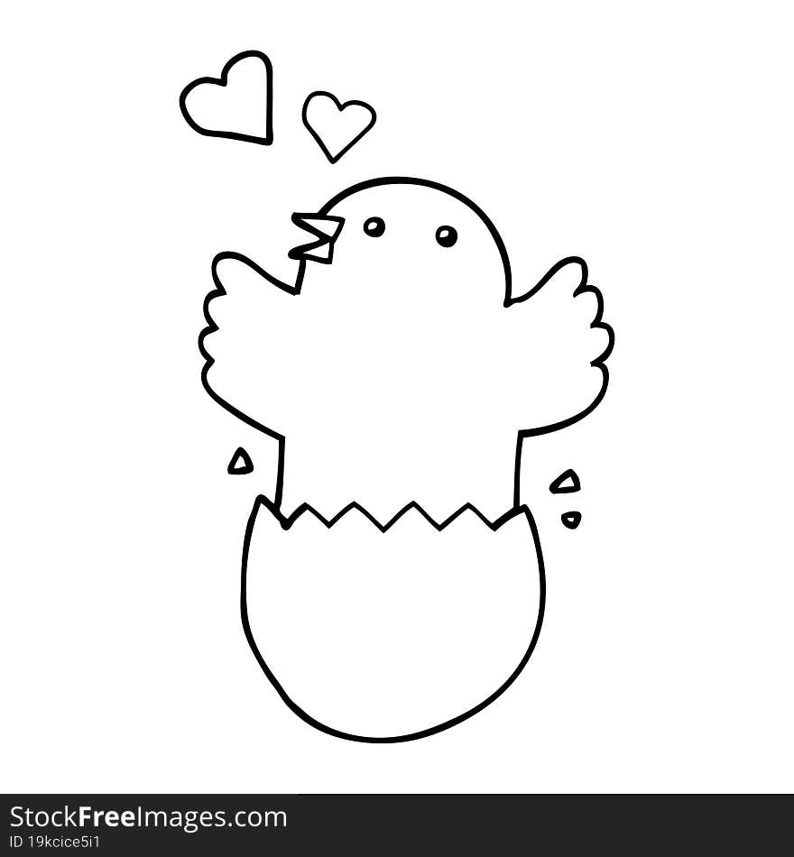 cute hatching chick cartoon