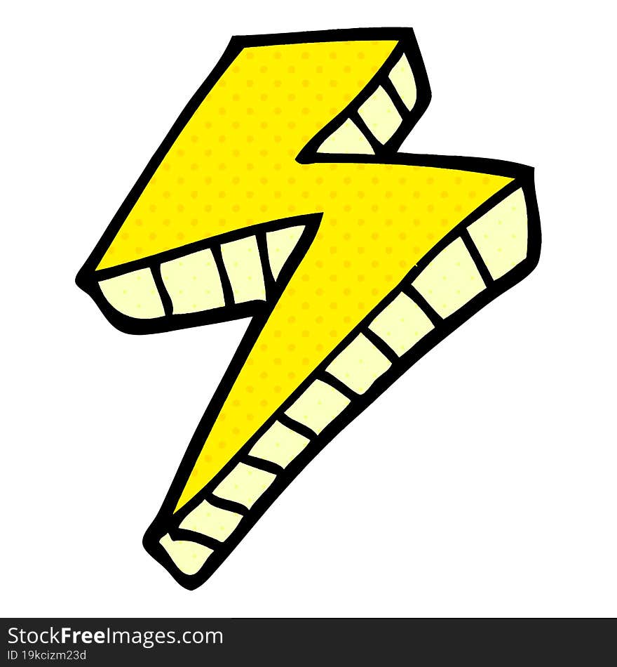 cartoon doodle lightening bolt