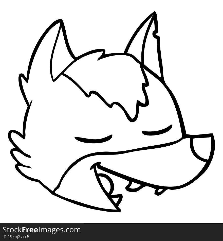 cartoon wolf face. cartoon wolf face