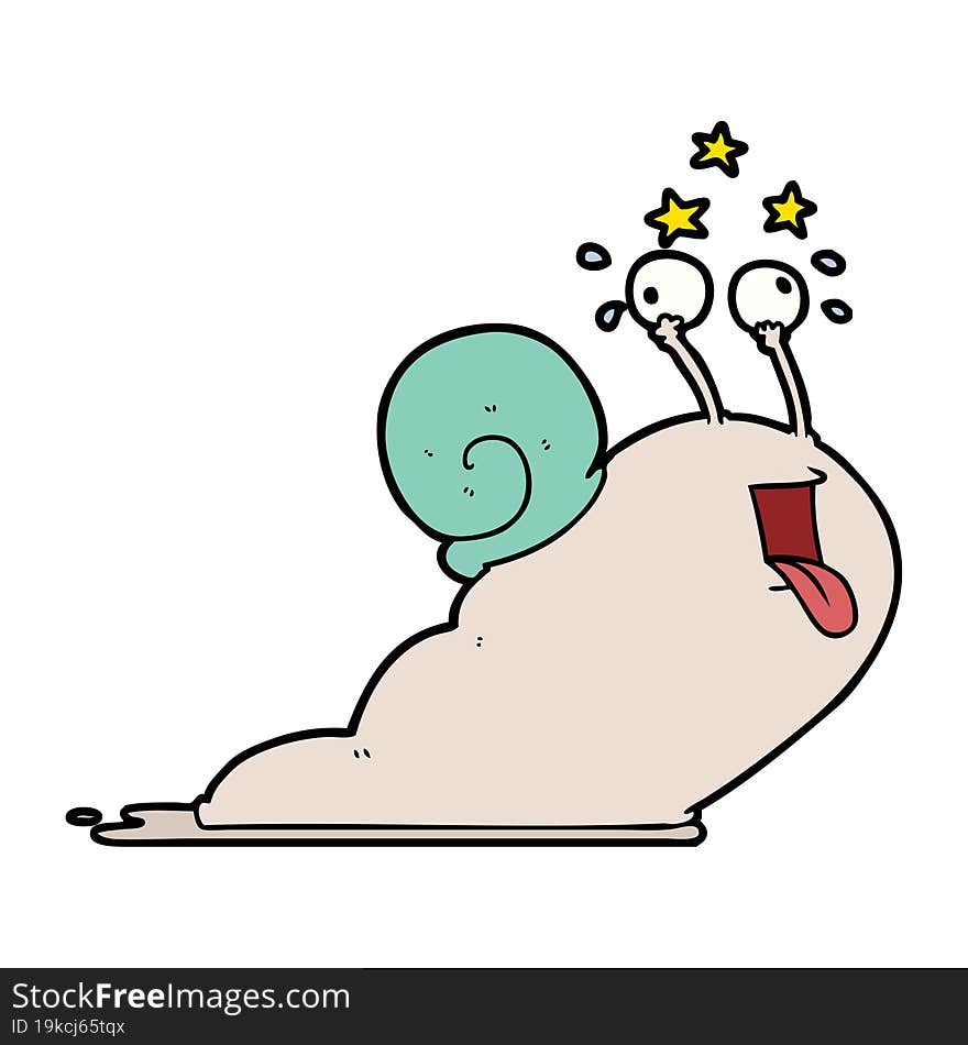 crazy cartoon snail. crazy cartoon snail