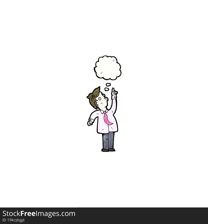 cartoon businessman pointing upwards