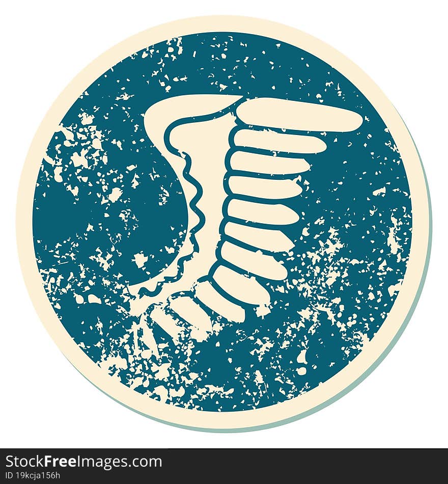 distressed sticker tattoo style icon of a wing