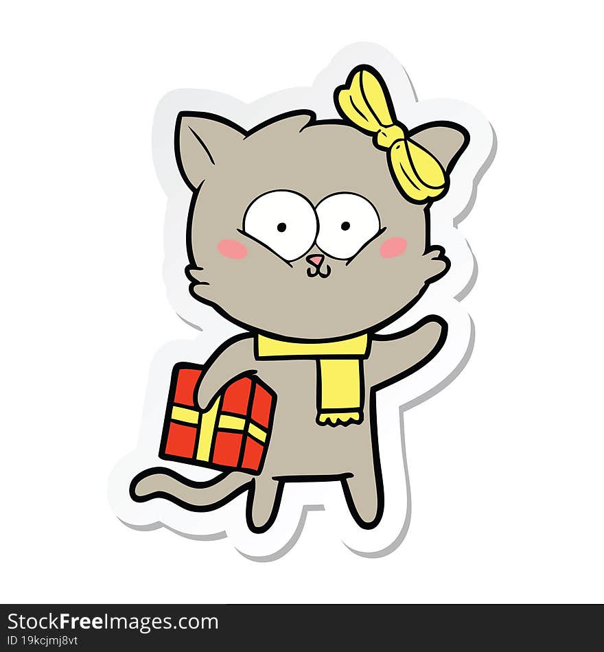 sticker of a cartoon cat