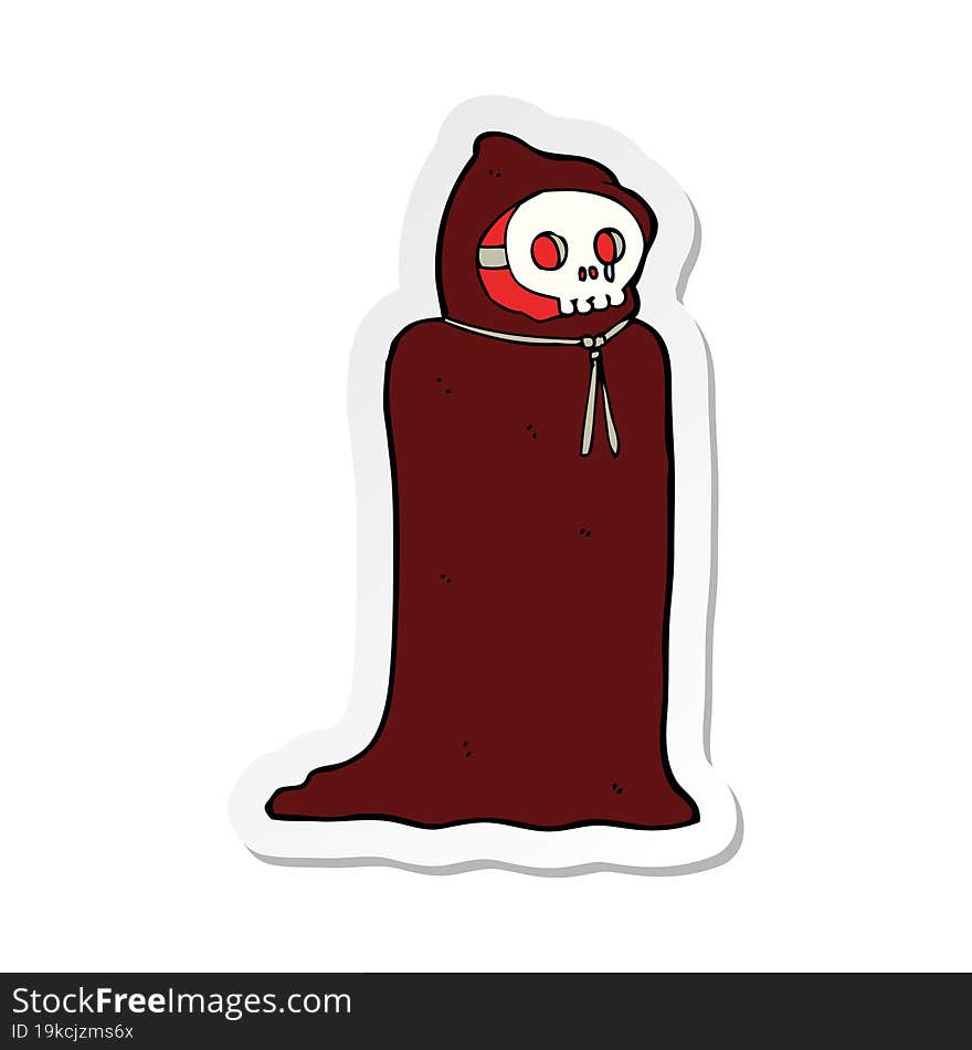 sticker of a cartoon spooky halloween costume