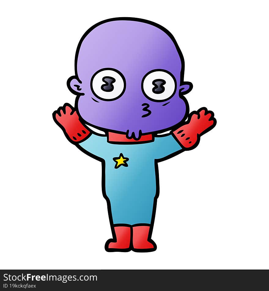 cartoon weird bald spaceman. cartoon weird bald spaceman