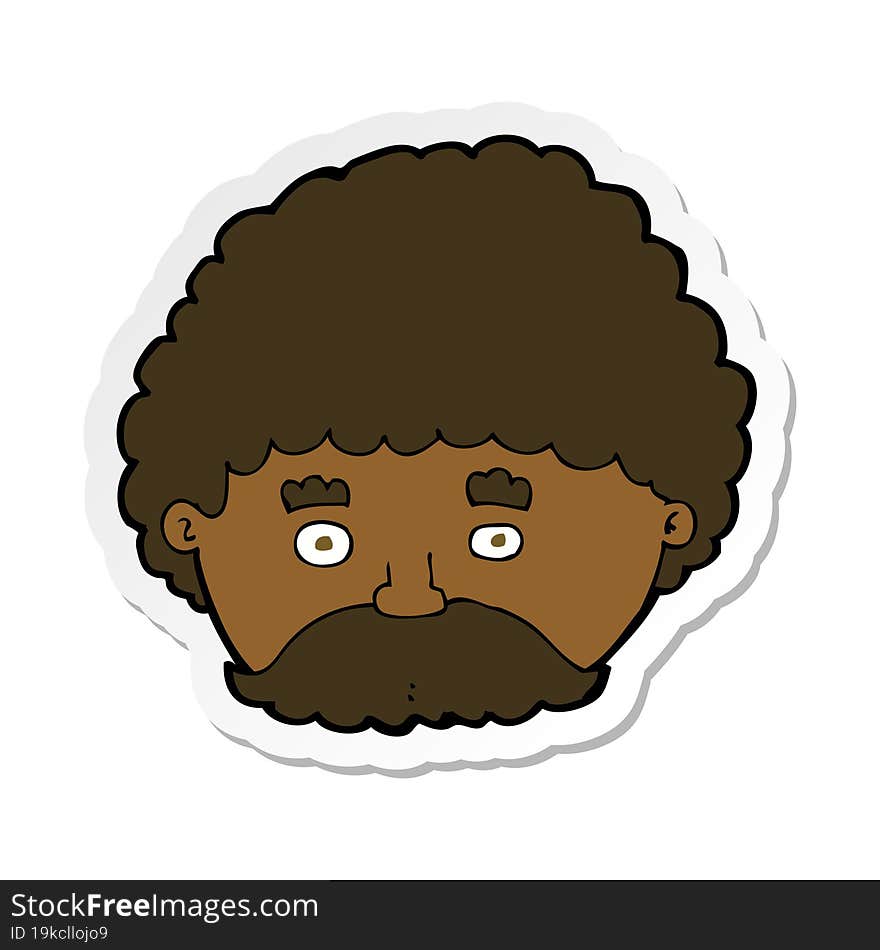 sticker of a cartoon man with mustache