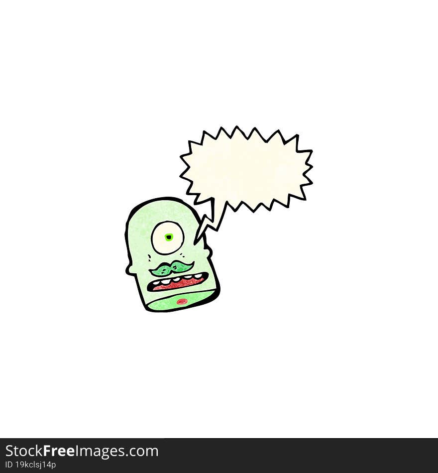 alien monster head cartoon