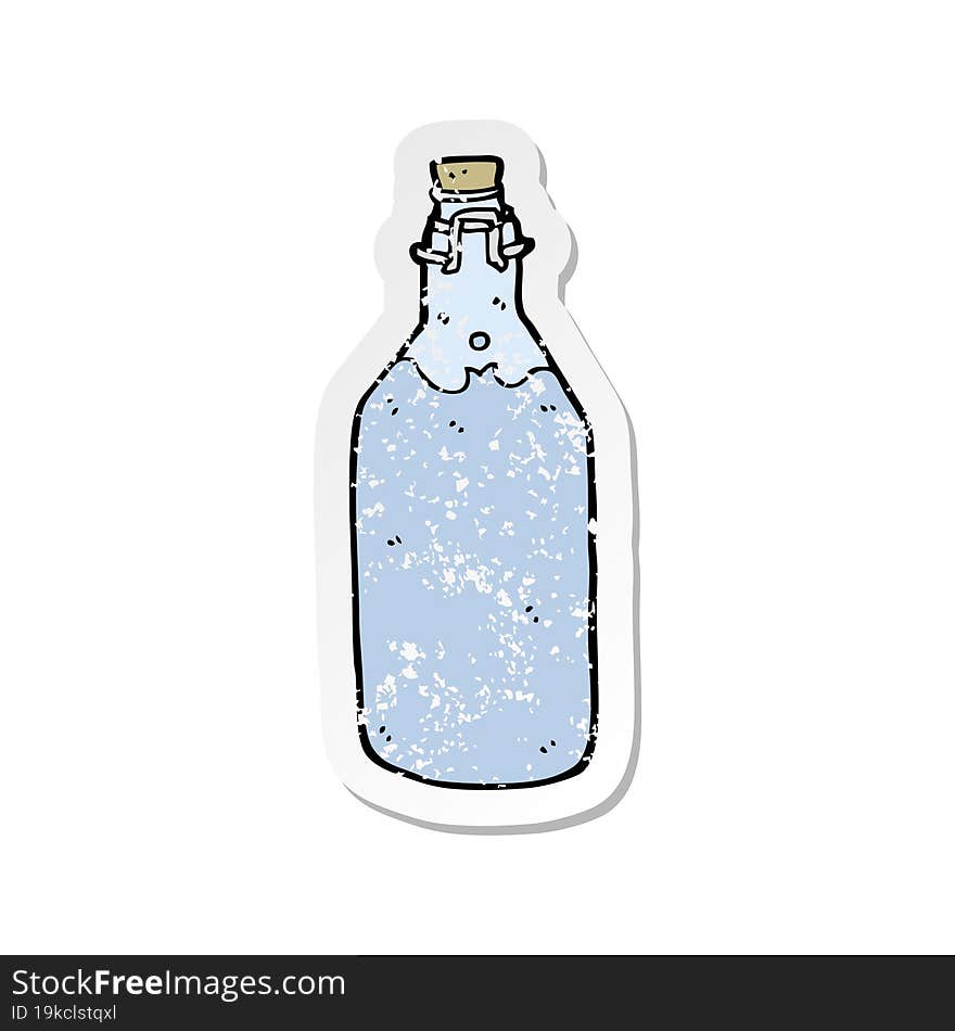 Retro Distressed Sticker Of A Cartoon Old Style Water Bottle