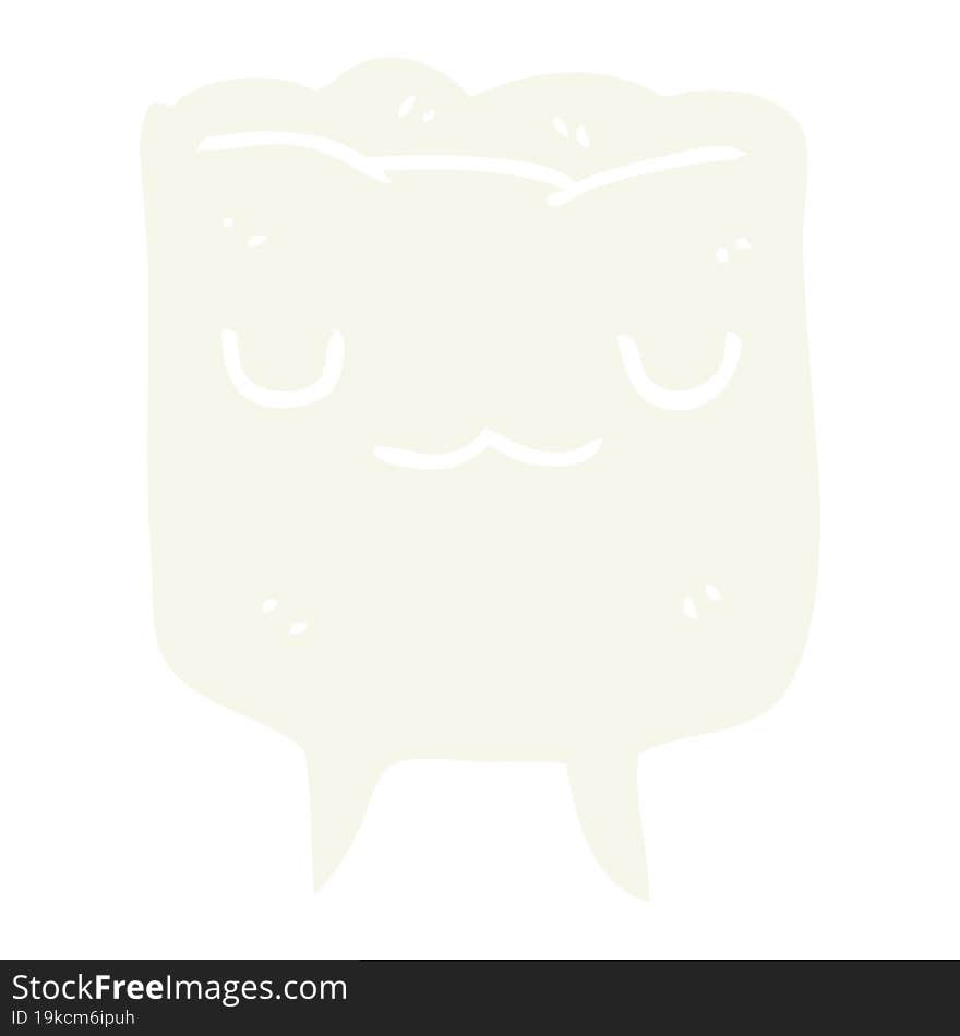 Flat Color Style Cartoon Tooth