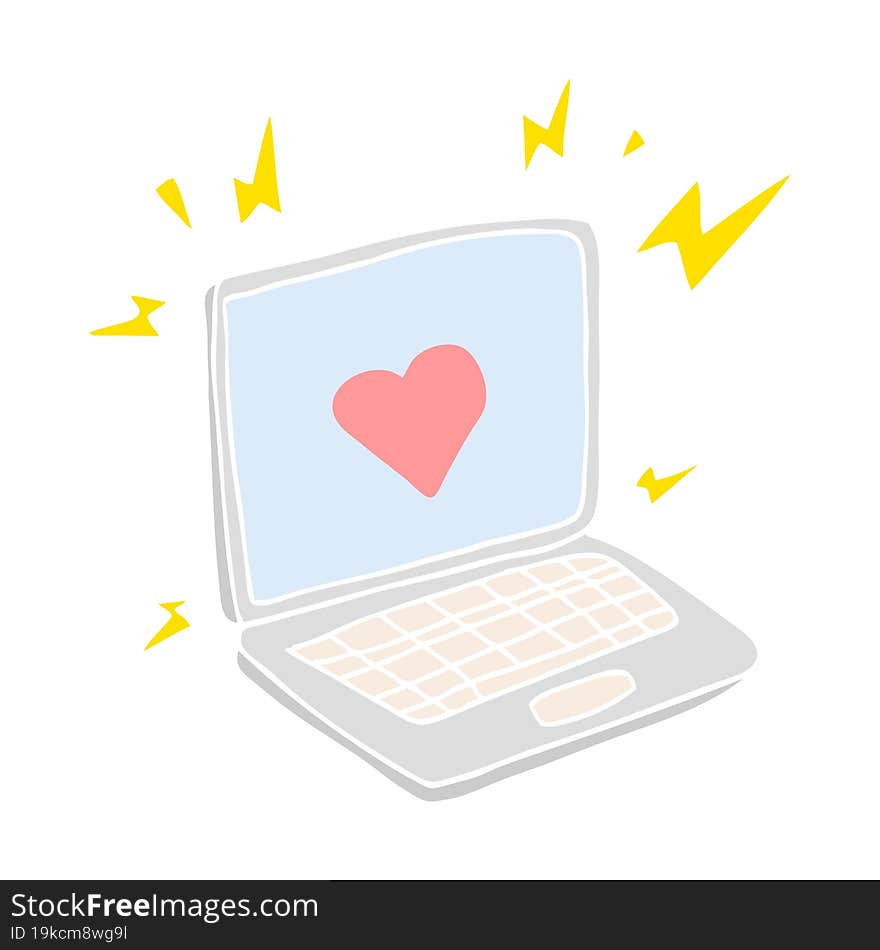 internet dating flat color style cartoon