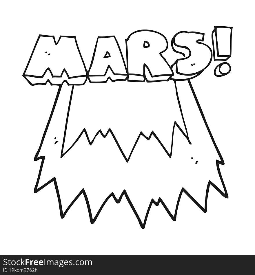 Black And White Cartoon Mars Text Symbol