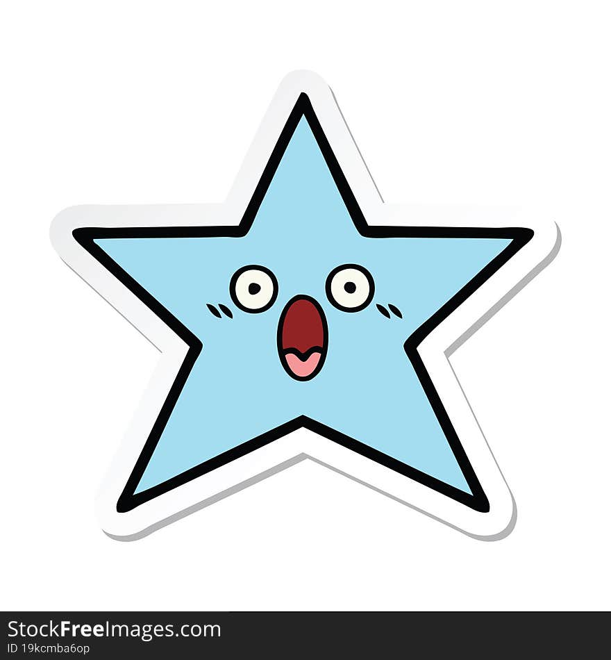 sticker of a cute cartoon star fish