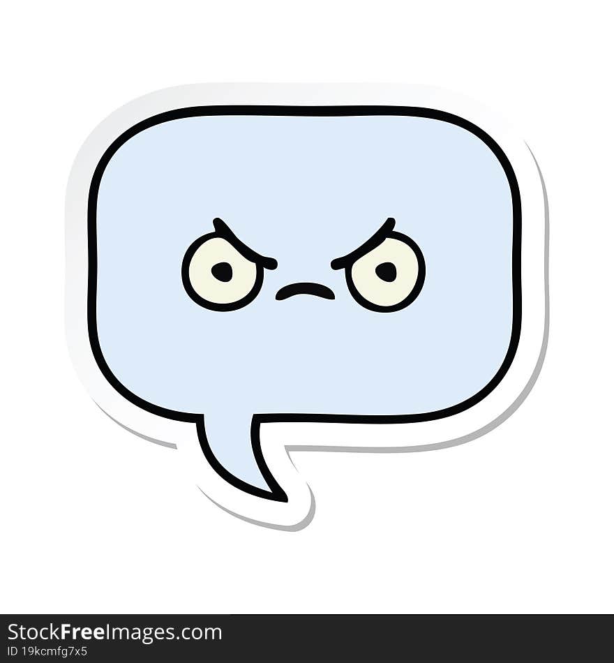 Sticker Of A Cute Cartoon Speech Bubble