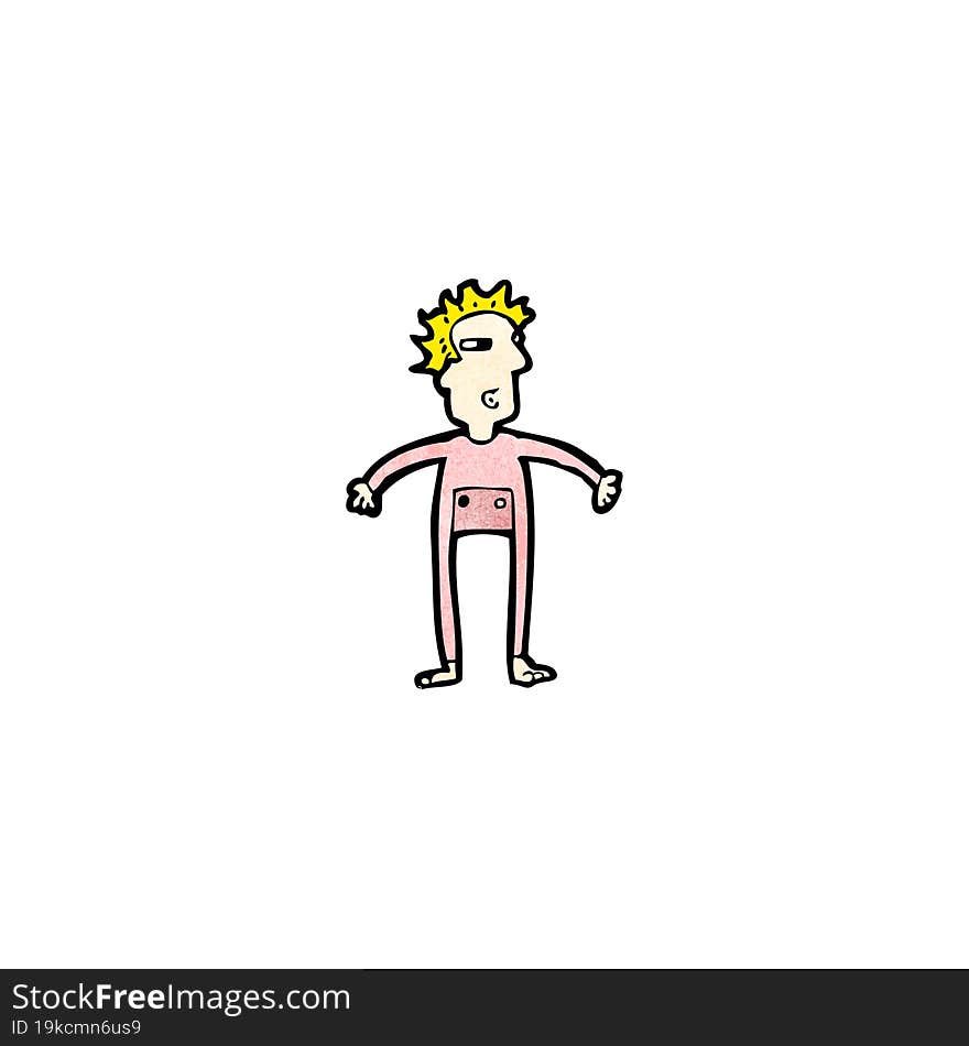 cartoon man in long underwear