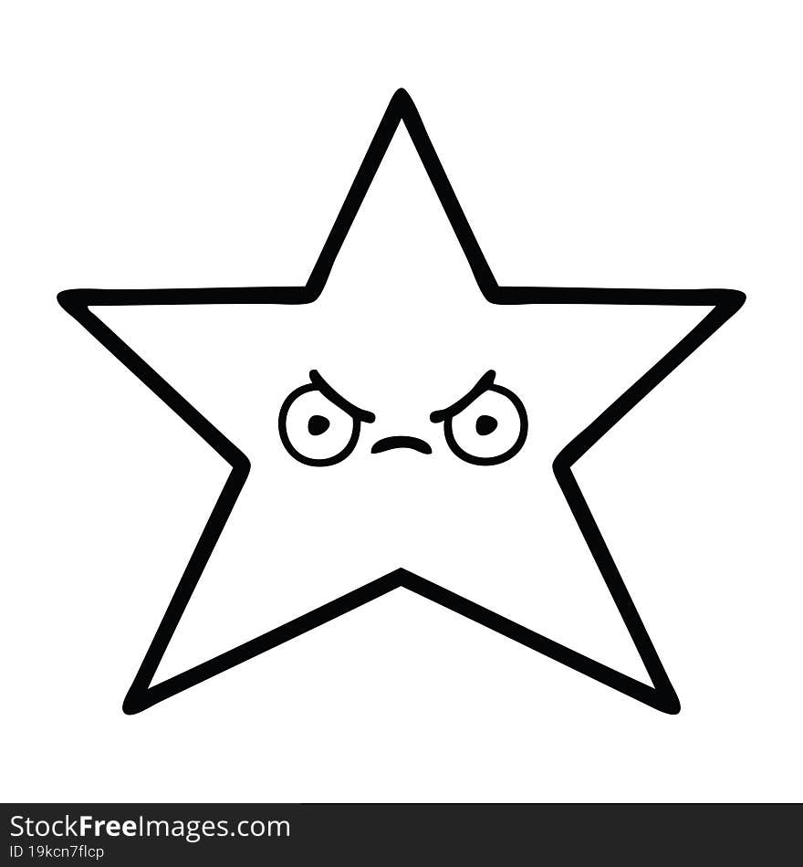 line drawing cartoon star fish