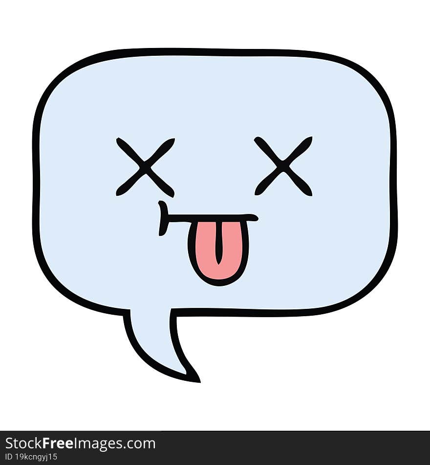 cute cartoon of a speech bubble. cute cartoon of a speech bubble