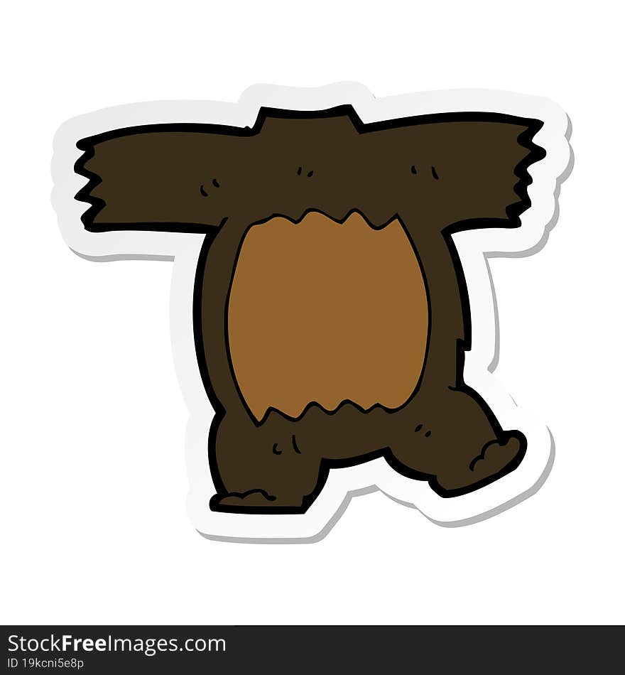 sticker of a cartoon black bear body (mix and match cartoons