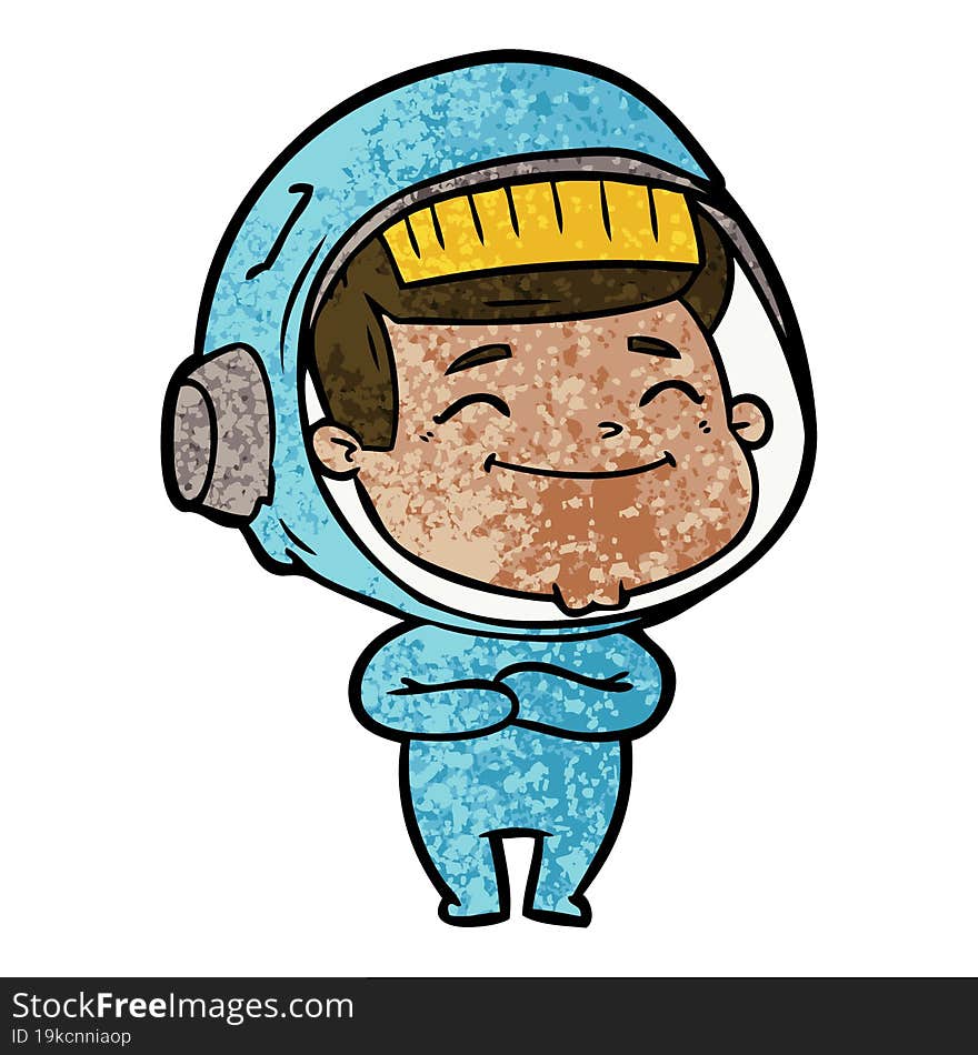 happy cartoon astronaut. happy cartoon astronaut