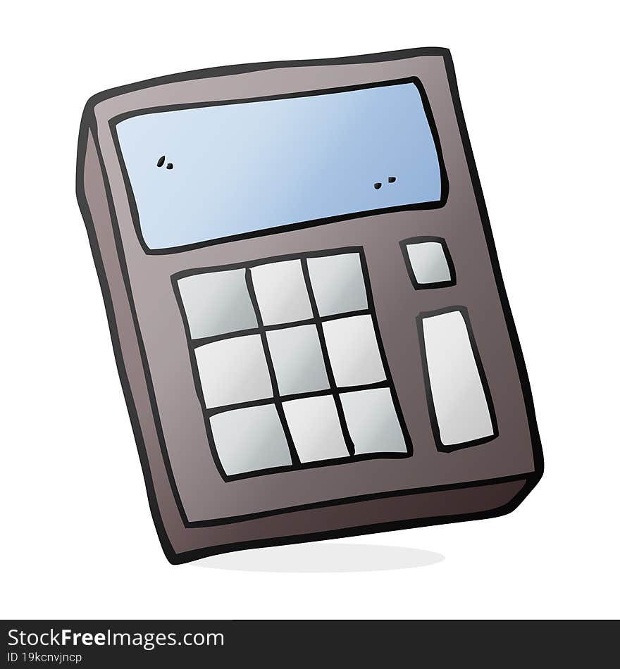 freehand drawn cartoon calculator