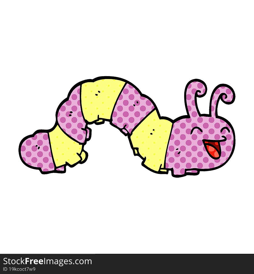 cute cartoon doodle caterpillar