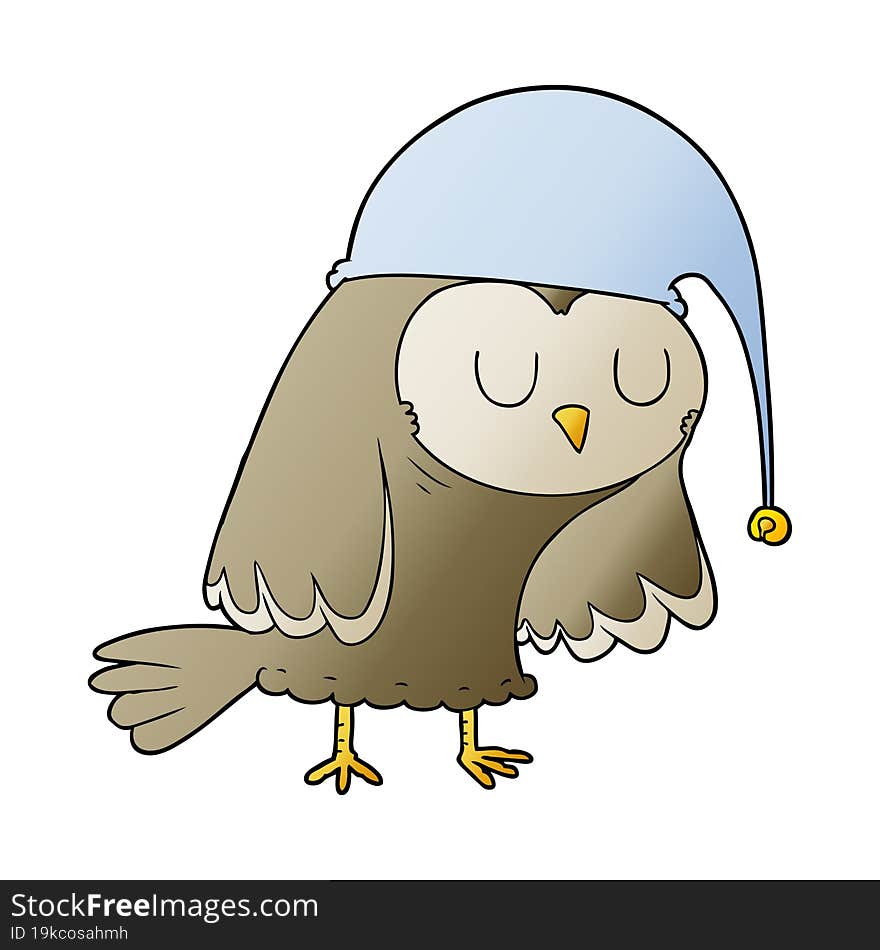 cartoon owl sleeping. cartoon owl sleeping