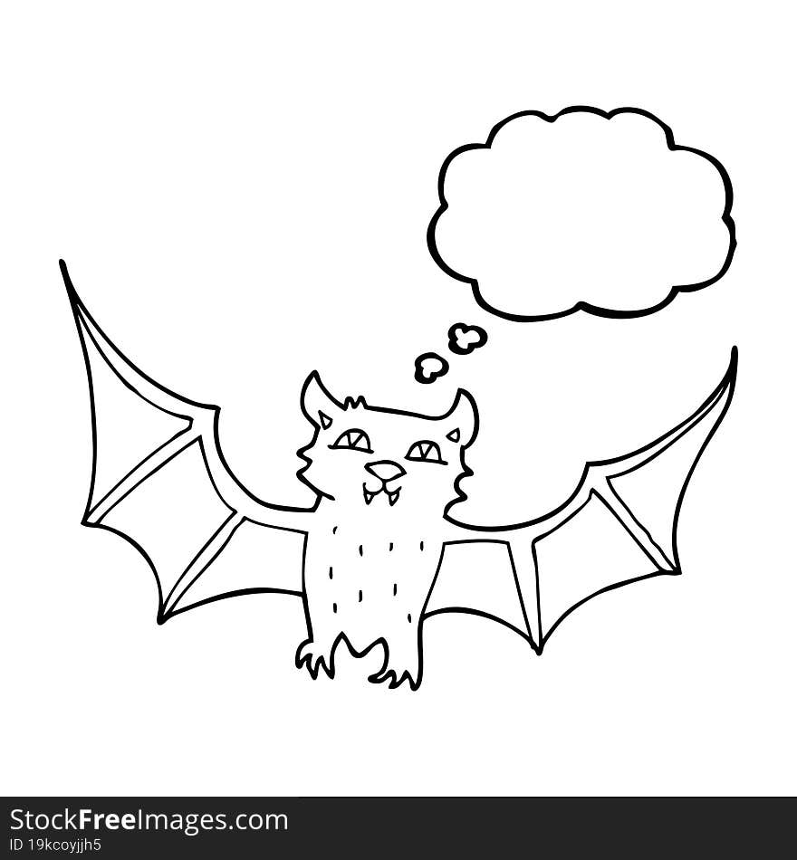 thought bubble cartoon halloween bat