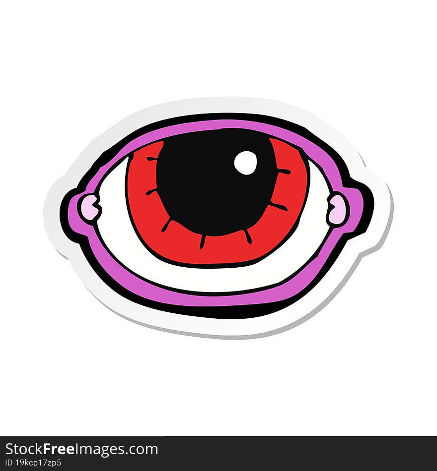 sticker of a cartoon staring eye