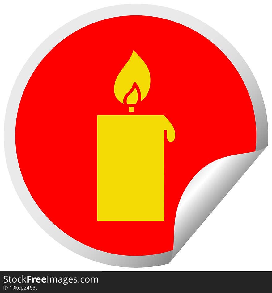 circular peeling sticker cartoon lit candle