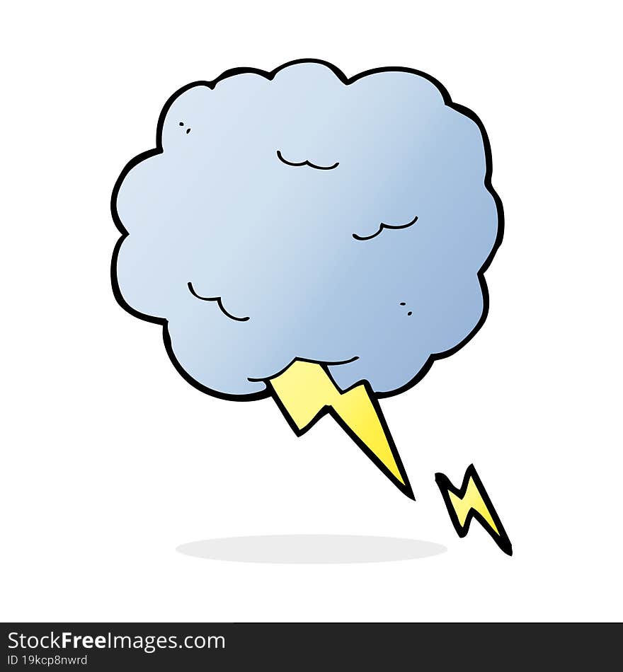 cartoon thundercloud symbol