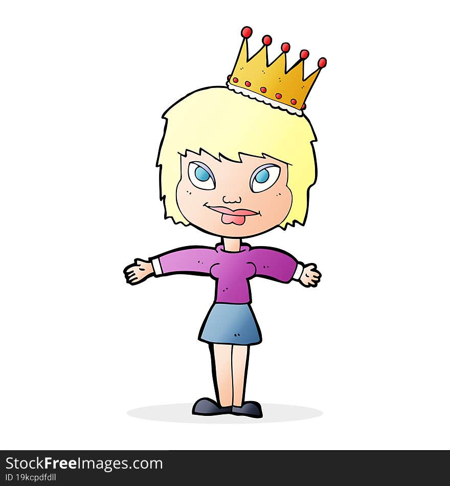 cartoon person wearing crown