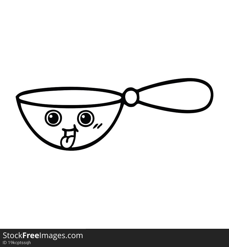 line drawing cartoon of a measuring spoon