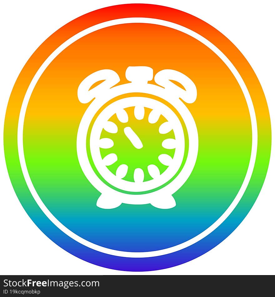 alarm clock circular in rainbow spectrum