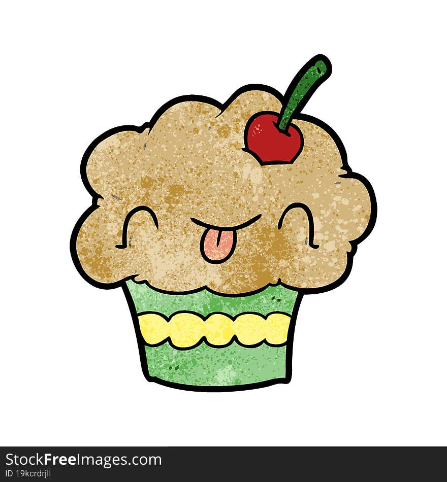 funny cartoon cupcake. funny cartoon cupcake