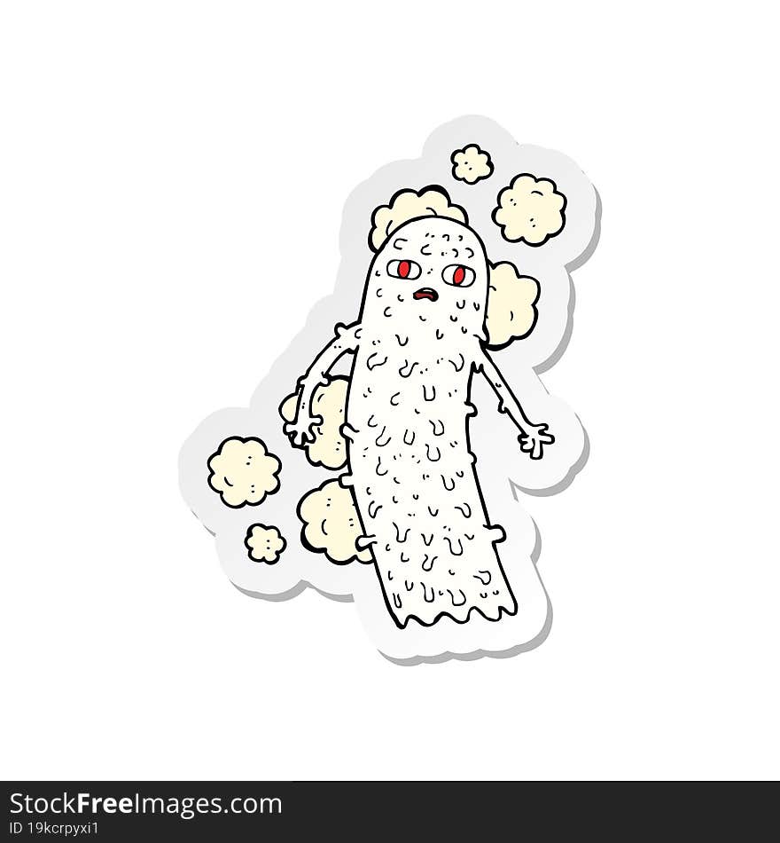 sticker of a cartoon spooky ghost