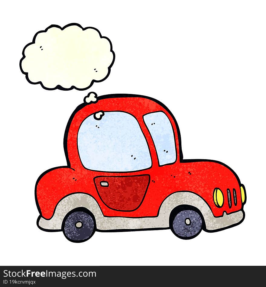 cartoon car with thought bubble