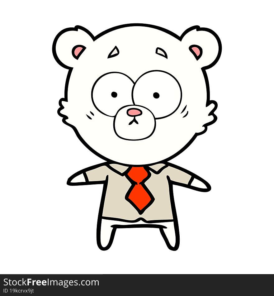 polar bear in shirt and tie cartoon. polar bear in shirt and tie cartoon