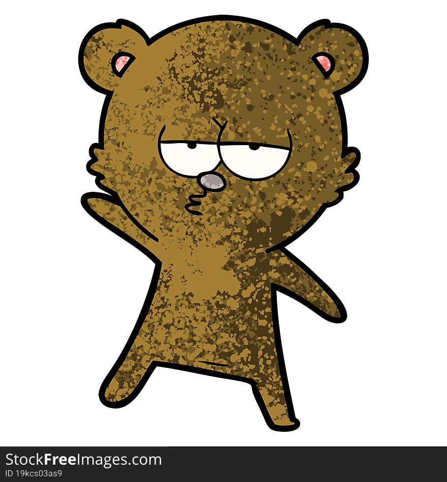 bored bear cartoon. bored bear cartoon