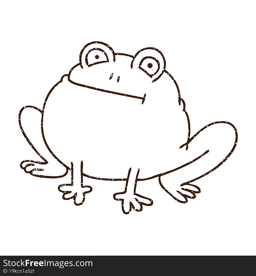 Smug Toad Charcoal Drawing