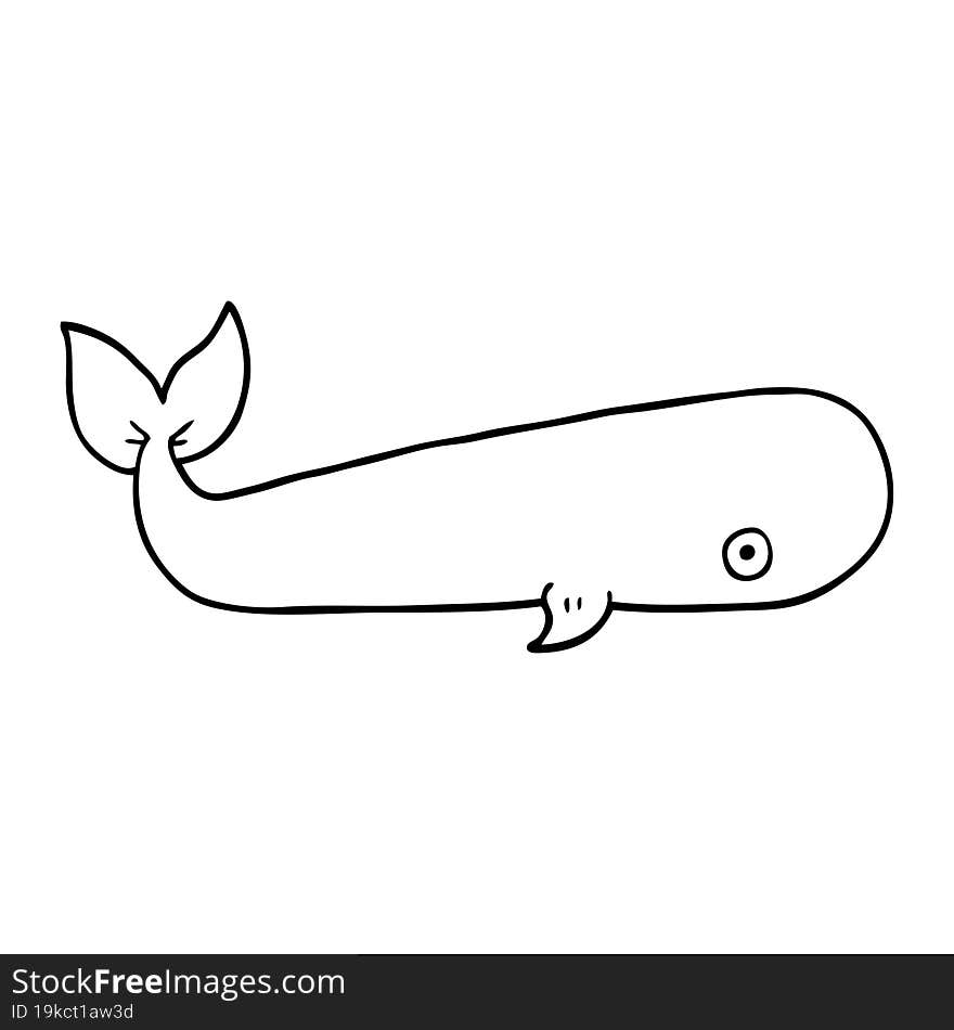 Line Drawing Cartoon Sea Whale